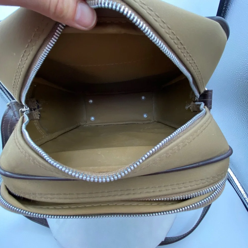 Vtg World Way Tan Brown Crossbody Flight Messenger Bag Travel Retro Gear *Read
